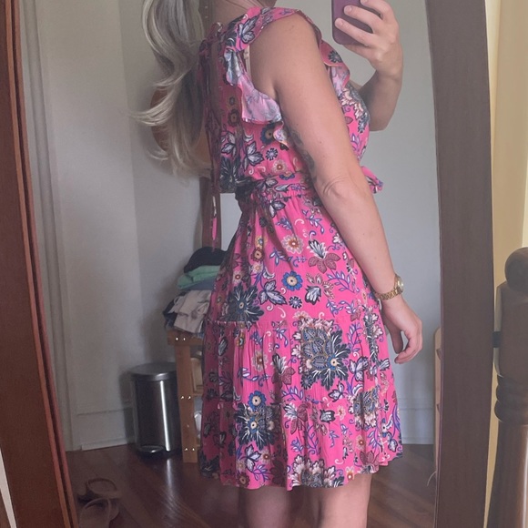 LOFT EXTRA SMALL PETITE BRIGHT PINK SUMMER DRESS SHORT NEVER WORN - Picture 5 of 16